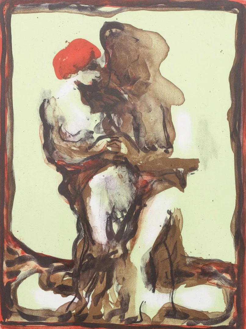 PETER DAHL. "Trolovning", grafiskt blad, signerat. — Engravings & Prints — Växjö Auktionskammare