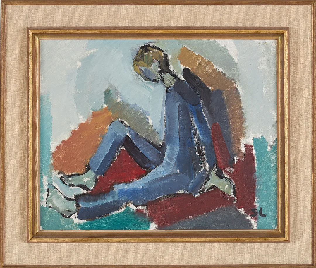 SVEN LIGNELL. Modellstudie, olja på duk, monogramsignerad SL. — Paintings — Stockholms Auktionsverk Sickla