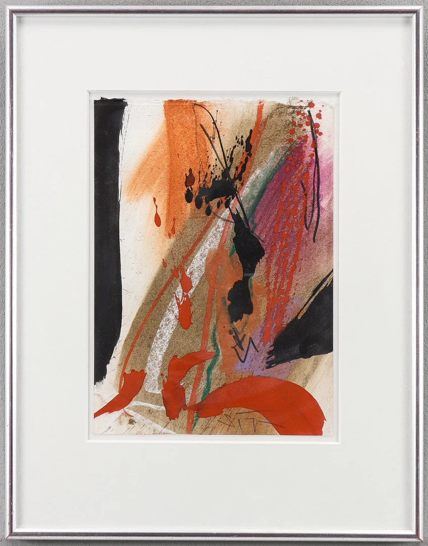 LARS SJÖGREN. Blandteknink, "Komposition IV". — Paintings — Karlstad Hammarö Auktionsverk