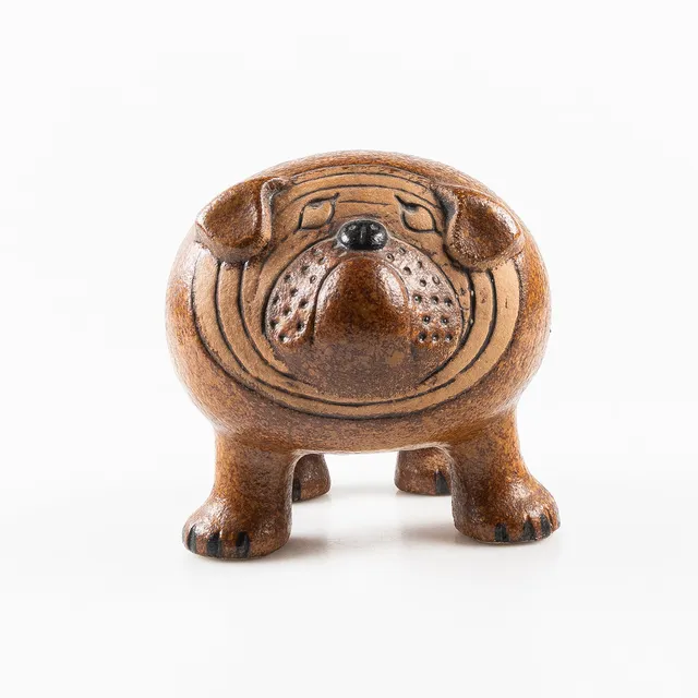 LISA LARSON. Figurin, "Bulldog midi", ur serien Kennel, stengods, Gustavsberg.
