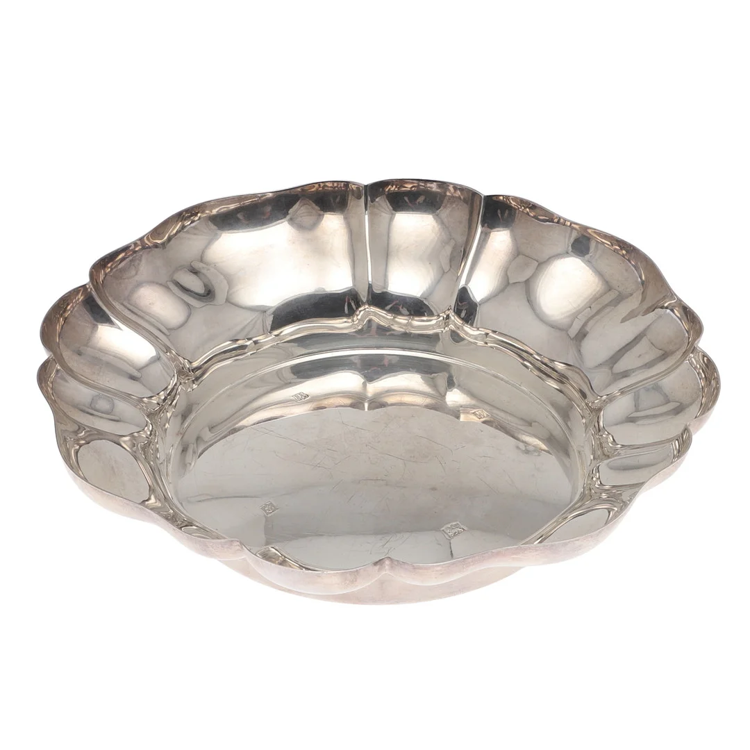 A MODERN LOBED SILVER BOWL. — Silver — Lawrences Auctioneers
