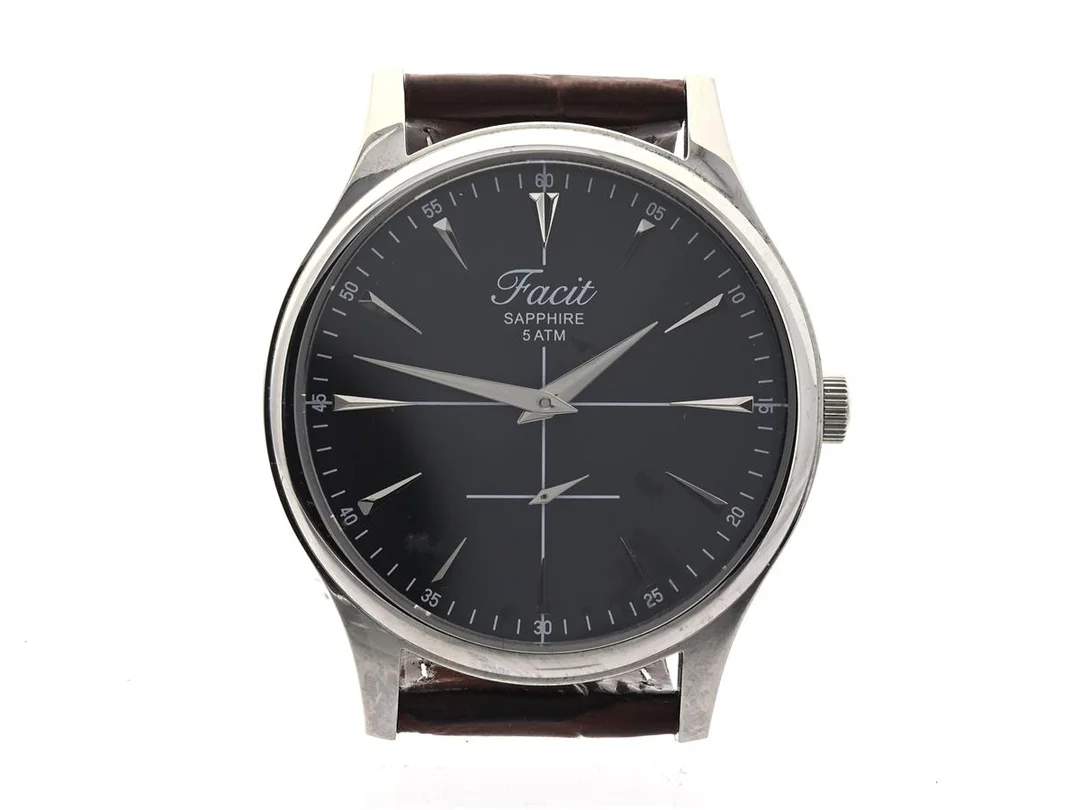 Armbandsur Facit quartz liten sekundvisare 40mm läderarmband nyskick — Klockor/Facit — Kaplans