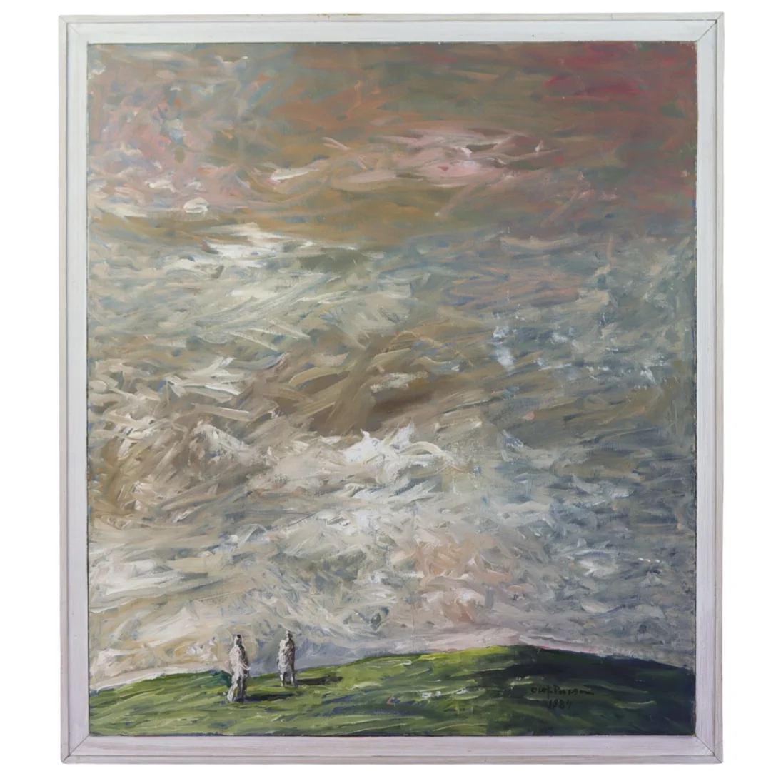 OLOF PERSSON. Olja på duk, "Grön Kulle", signerad, 1984. — Paintings — Höganäs Auktionsverk