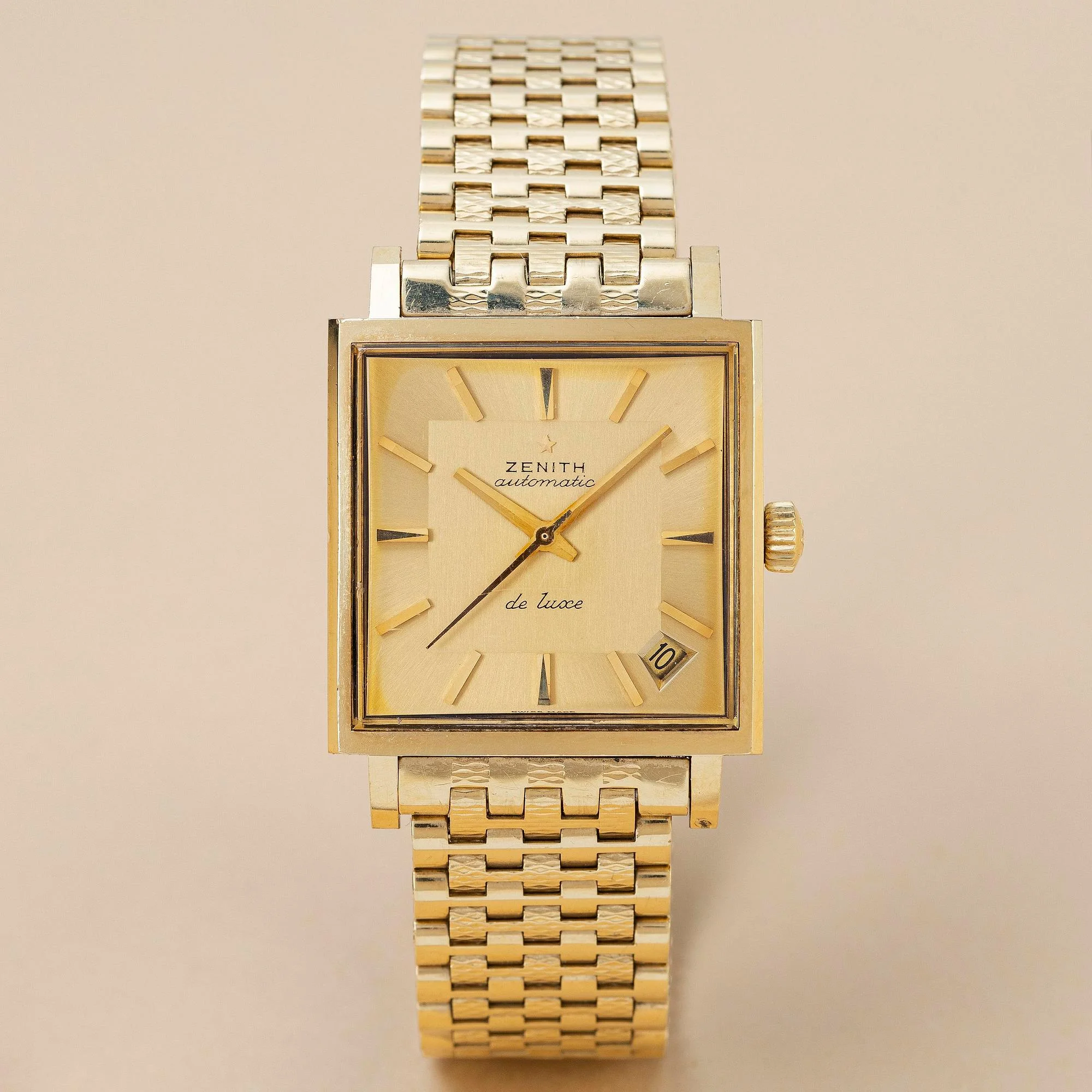 Zenith, de luxe, "Full Gold", "NSA Bracelet", ca 1968. — Bukowskis