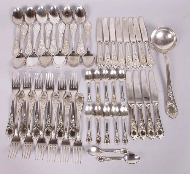 BESTICKUPPSÄTTNING., nysilver, Italien.