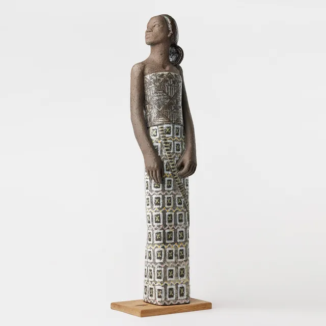 MARI SIMMULSON. Sculpture, Upsala Ekeby 1950s, in the form of Polynesian.