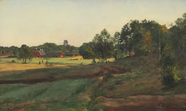 BRUNO HOPPE. Motiv från Västra Torup, olja på duk, signerad och daterad 1904.