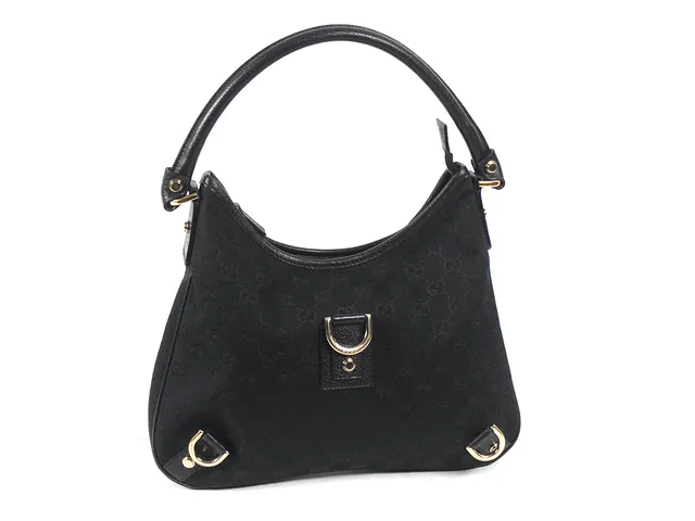VÄSKA, GUCCI svart tyg/läder 28x21x4 cm dustbag
