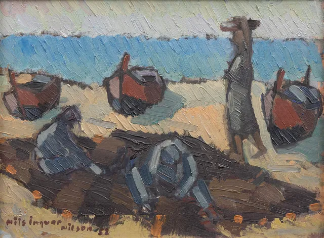 NILS INGVAR NILSSON (1925-2007). Kustmotiv, olja på duk, signerad och daterad -52.