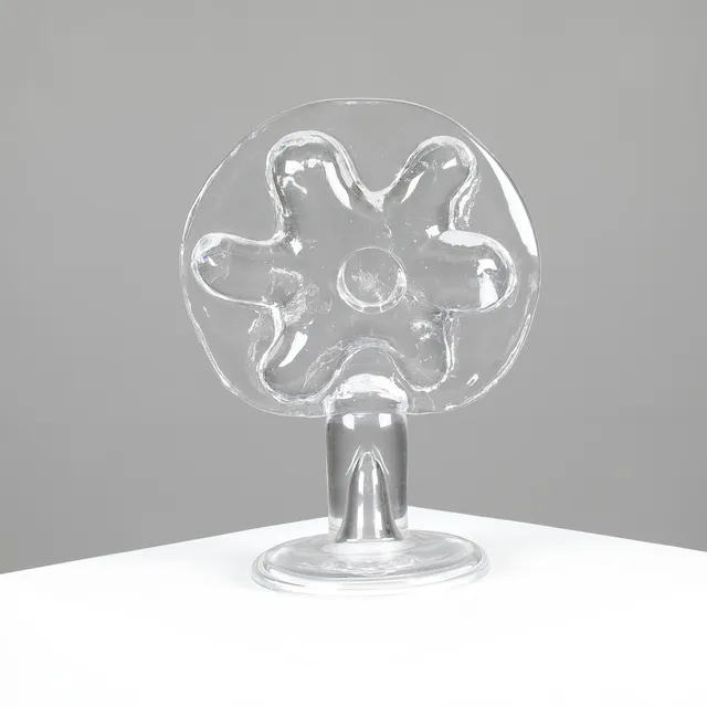 ERKKITAPIO SIIROINEN. Riihimäen Lasi Oy. "Atom" skulptur af klart glas.
