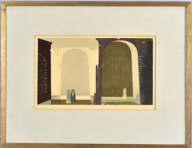 SVEN JONSON. färglitografi, Vesper.