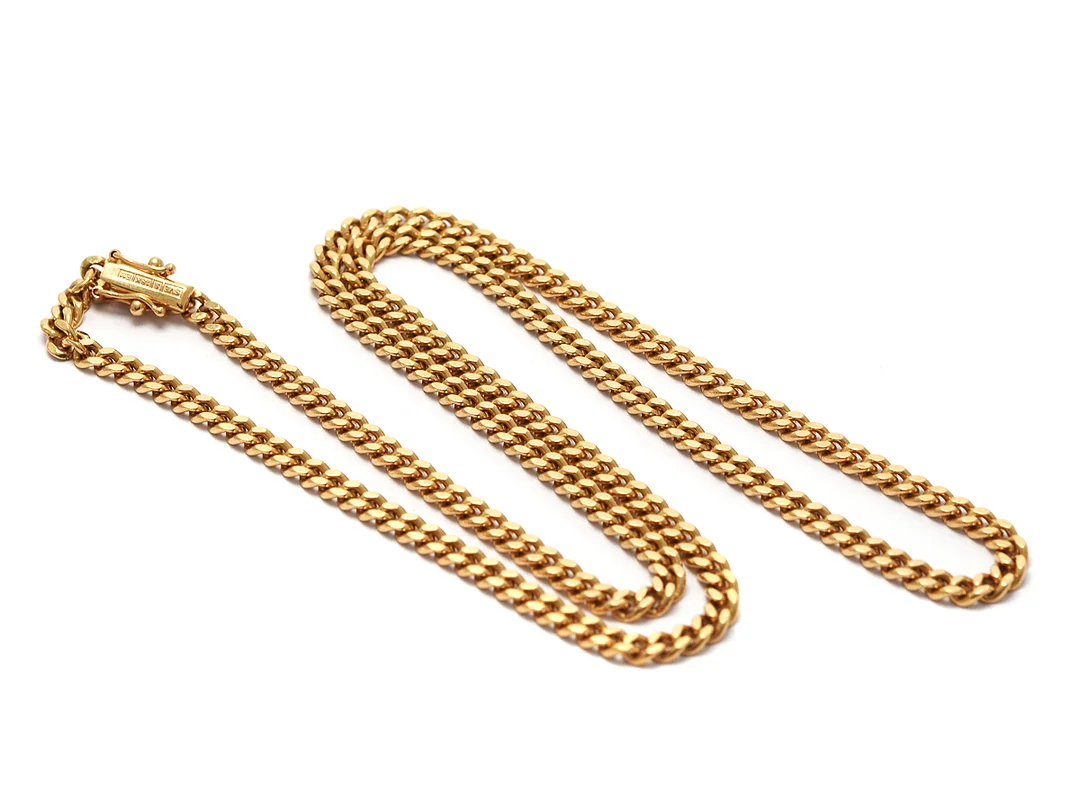 KEDJA, 18K guld, pansarlänk., längd 50 cm, vikt 24,6 g. — Smycken/Halskedja — Kaplans