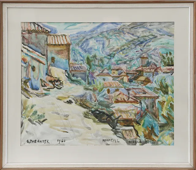 GUNNAR THEANDER. Sierra Nevada, akvarell, signerad.
