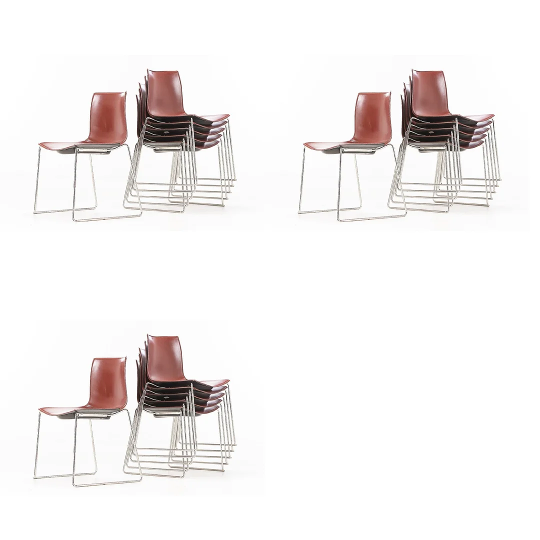 Lievore Altherr Molina. Set of eighteen chairs, cognac-colored leather, model Catifa 46 (18) — Furniture/Chairs — Lauritz