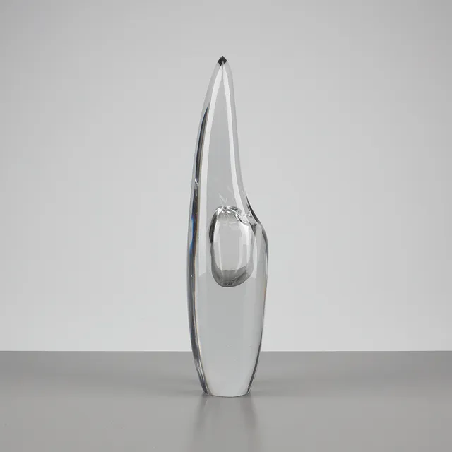 TIMO SARPANEVA. GLASSKULPTUR "Orkidé", signerad Timo Sarpaneva Iittala -57.