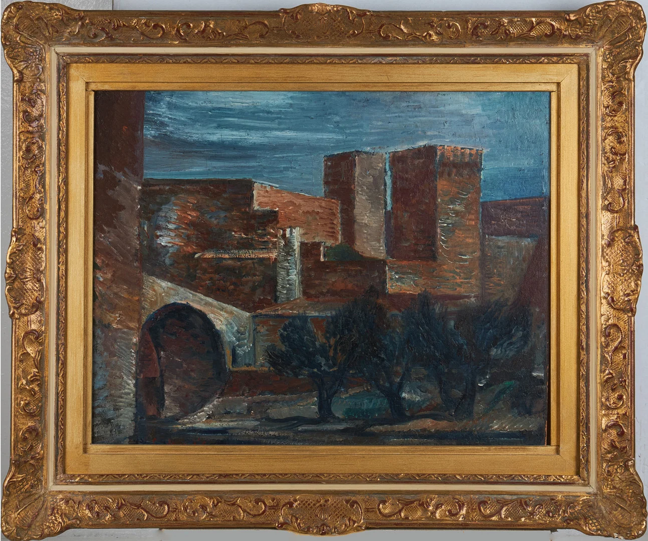 GÖSTA NORDBLAD (1897-1940). "Le tour Avignon", olja på pannå, signerad Nordblad. — Paintings — Stockholms Auktionsverk Magasin 5