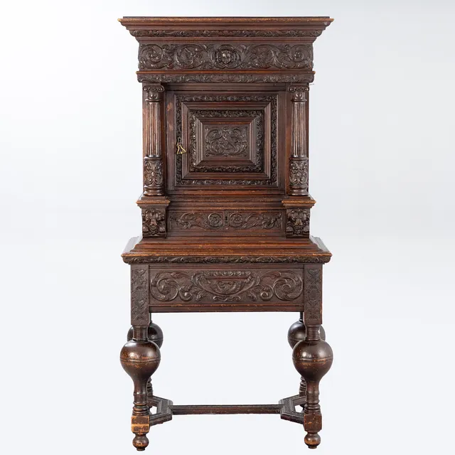 Stollenschrank im Stil des Barock, Deutschland, 2. Hälfte 19. Jh.