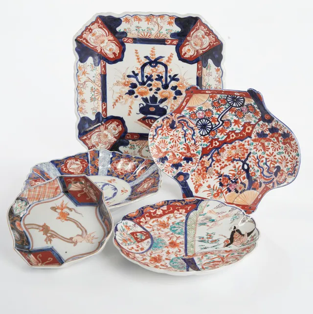 FAT, 5 st, porslin, Japan, Meiji (1868-1912), 1800-tal, imari.