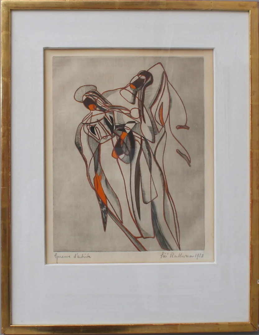 SIRI RATHSMAN. Epreuve d'artiste, handkolorerad etsning, signerad och daterad 1932. — Paintings — Leiflers Auktionshus