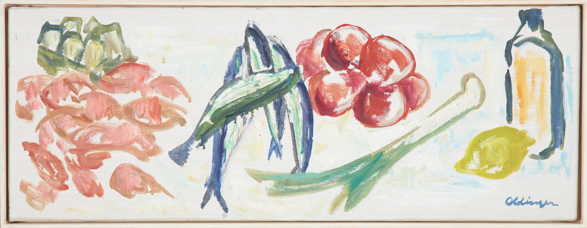 BENGTOLLE OLDINGER. Stilleben, akryl på duk, signerad Oldinger. — Paintings — Stockholms Auktionsverk Sickla