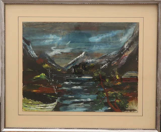 NILS NILSSON. Olja på duk, landskapsbild, signerad.