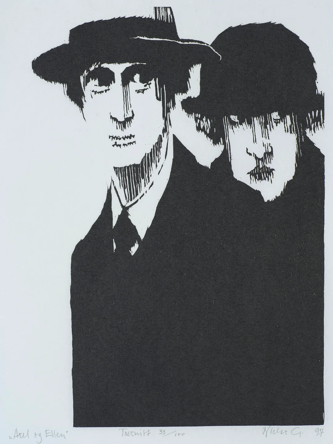 Gulbrandsen, Niclas — "Axel og Ellen" 1997 — Kunst/Grafikk — Blomqvist