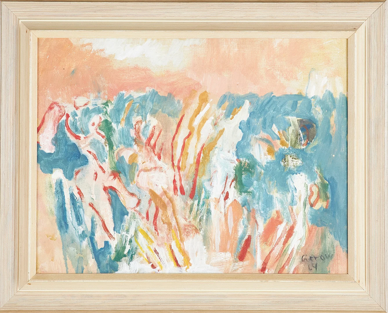 GÖSTA GIEROW. "Vid havet", olja på duk, signerad och daterad Gierow 64. — Paintings — Stockholms Auktionsverk Sickla