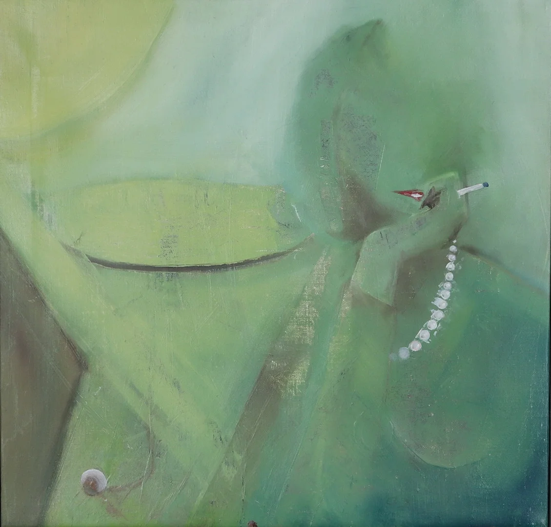 ANDERS SAMUELSSON. "Cigarette girl" olja på duk, osignerad. — Paintings — Gomér & Andersson Norrköping