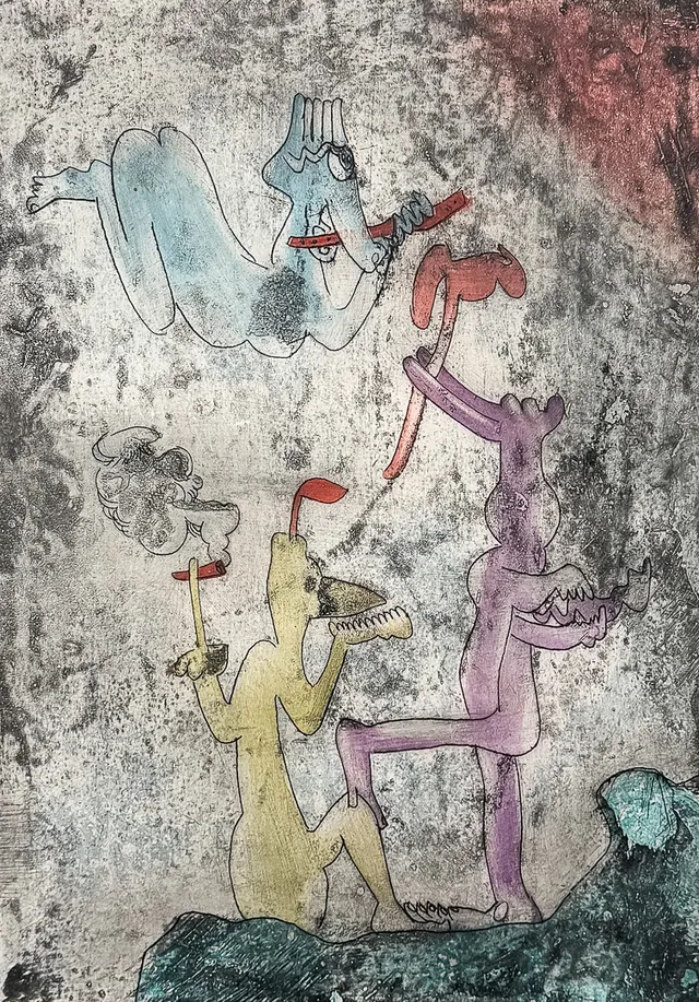 ROBERTO MATTA. Färgetsning. Signerad och numrerad.