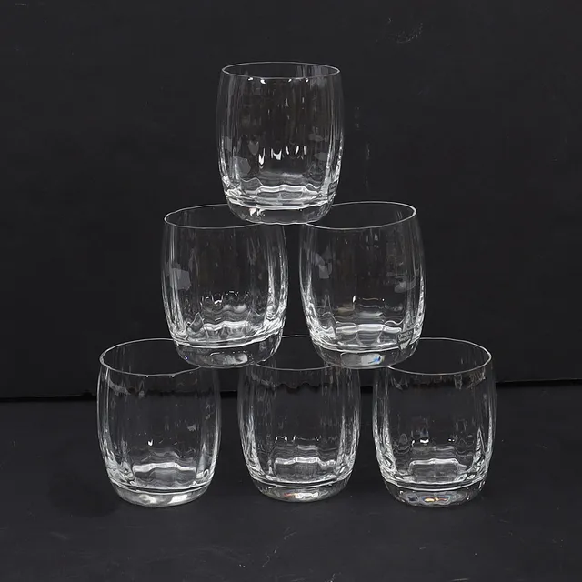 GUNNAR CYRÉN. Selterglas 6st, "Optica" Orrefors.
