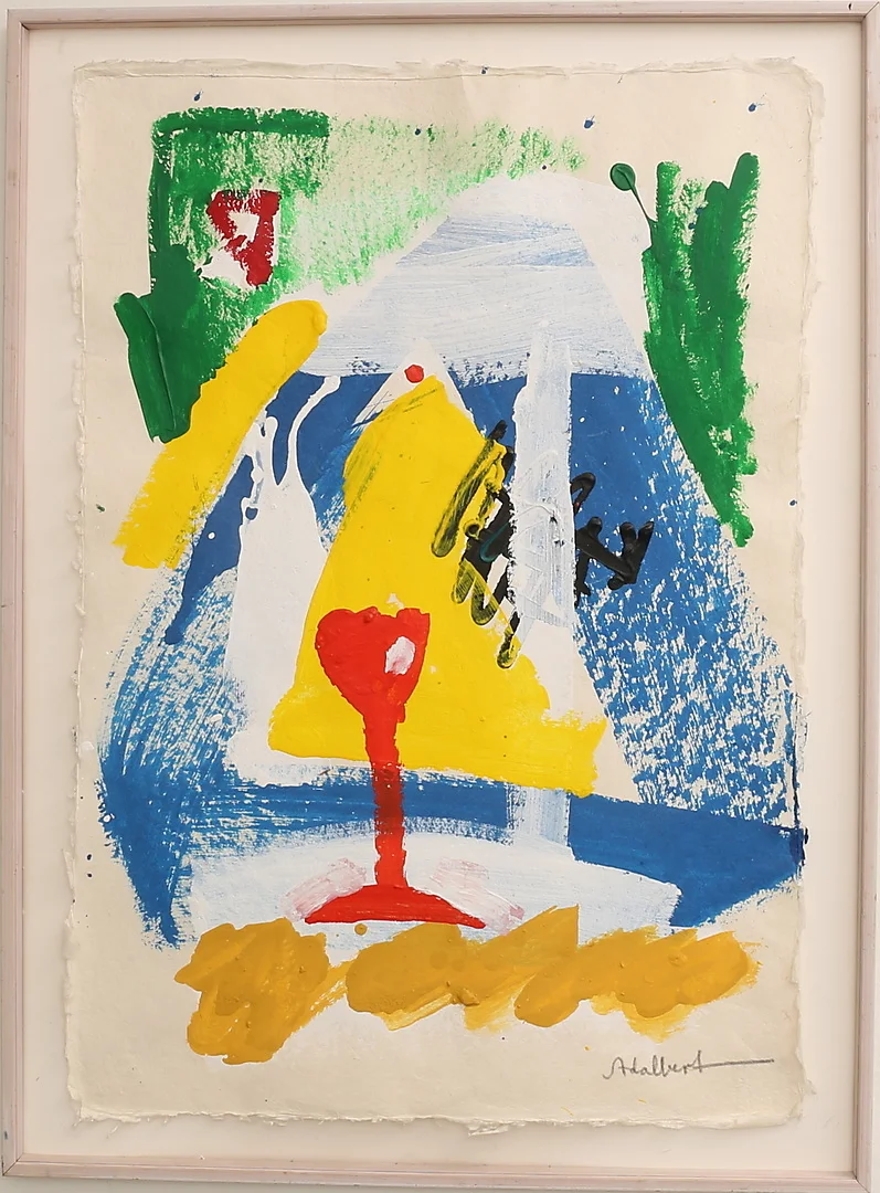 PER ADALBERT VON ROSEN. Abstrakt komposition, akryl på papper, signerad. — Paintings — RA Auktionsverket Norrköping