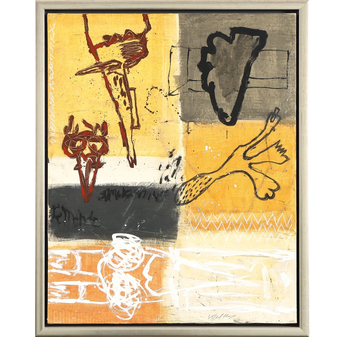 Kjeld Ulrich. Composition, mixed media on canvas, — Paintings and sculptures/Modern pictorial arts — Lauritz