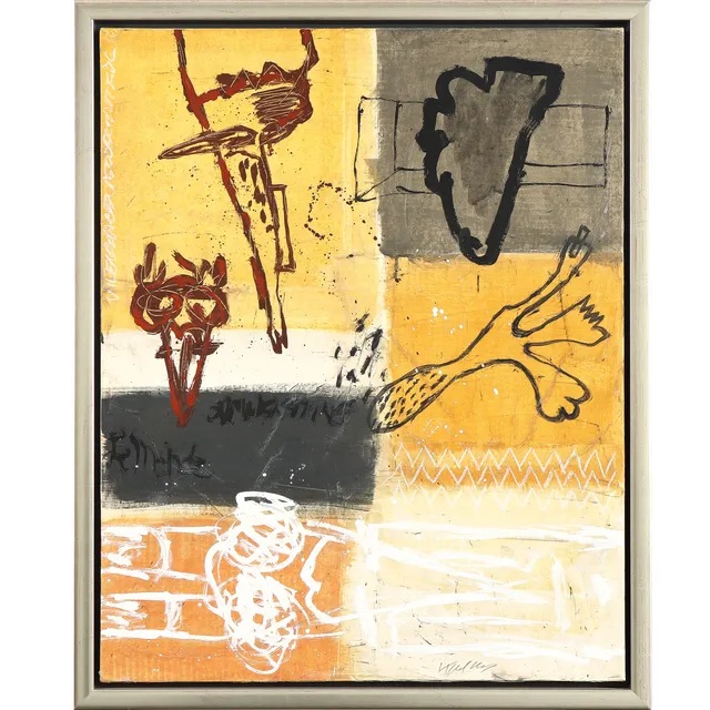 Kjeld Ulrich. Composition, mixed media on canvas,