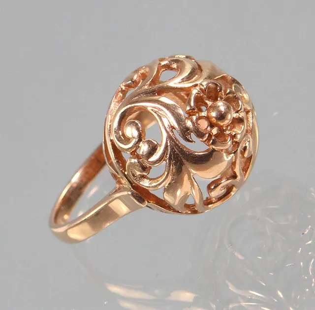 RUSSISCHER RING, Rotgold 583.