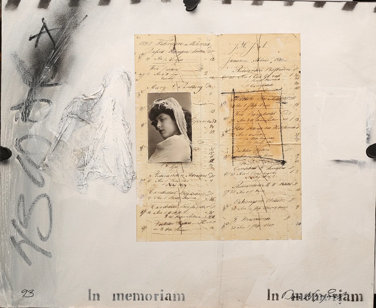 DAN NYGÅRD. Blandteknik, "In Memorian" signerad daterad 1993. — Paintings — Limhamns Auktionsbyrå