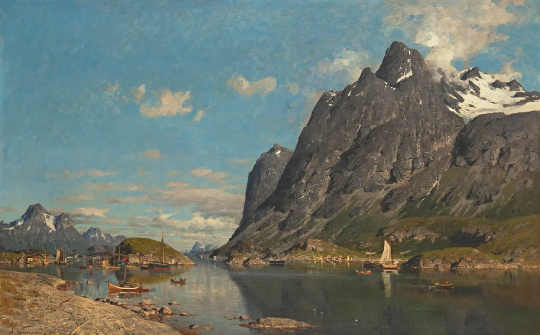 Normann, Adelsteen — Fiskevær i Lofoten — Kunst/Maleri — Blomqvist