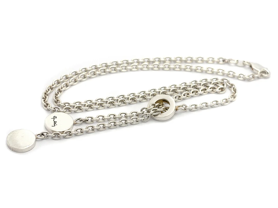 EFVA ATTLING, collier, Twin Dots, sterlingsilver, Stockholm, längd 42 cm, vikt 15,5 g, originalask. — Smycken/Collier — Kaplans