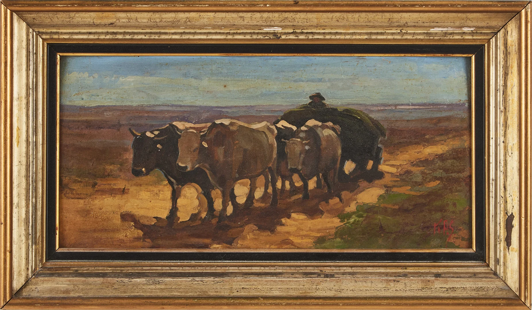 KNUD PETERSEN-SVENDSBERG (1889-1971). ruralt motiv, olja på pannå, monogramsignerad. — Paintings — Stockholms Auktionsverk Magasin 5