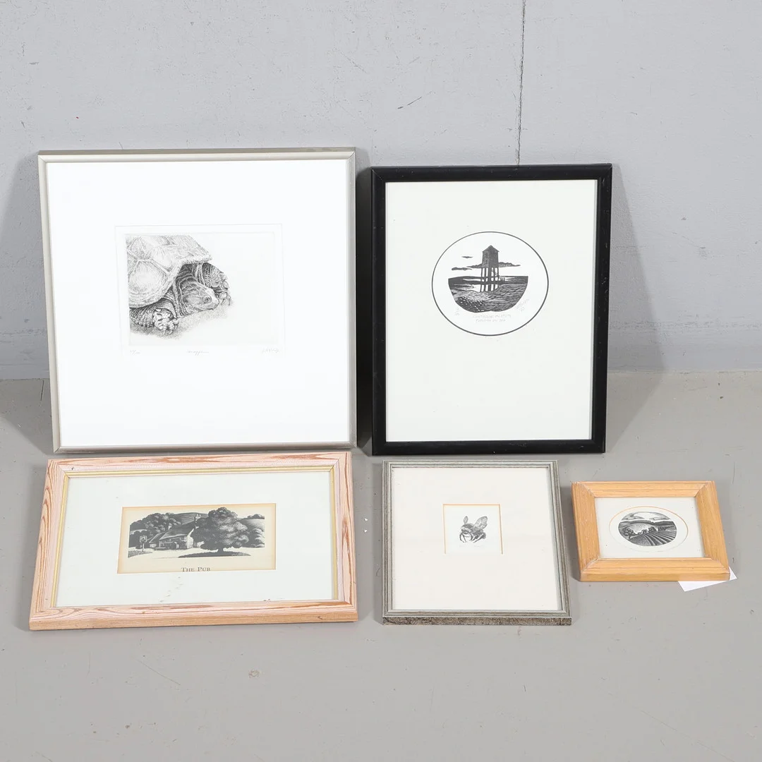 SIX ASSORTED 20TH CENTURY ENGRAVINGS & PRINTS. — Engravings & Prints — Lawrences Auctioneers
