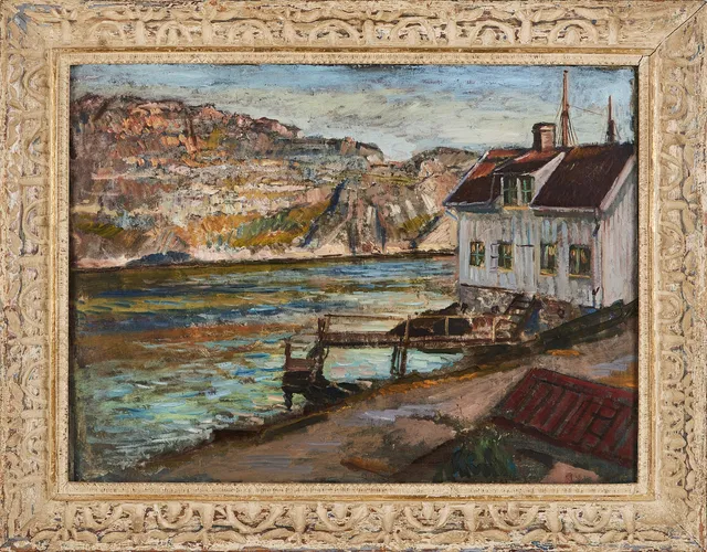 NISSE ZETTERBERG (1910-1986). "Afton Kyrkesund", olja på duk.