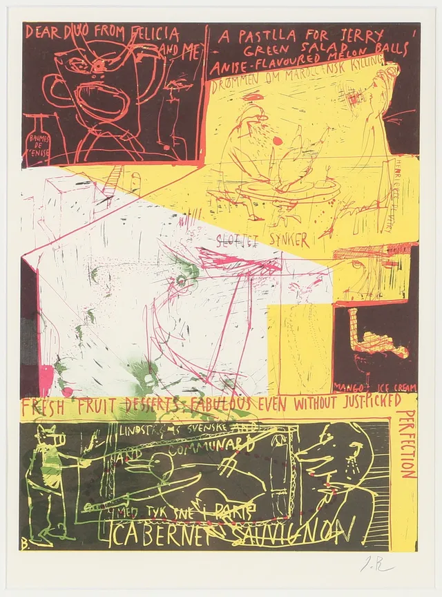 JENS BIRKEMOSE (1943-2022). Komposition, litografi.