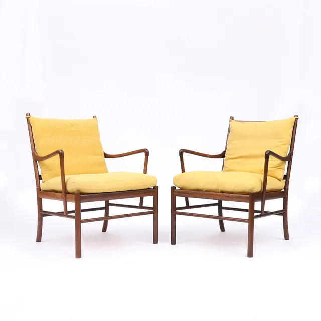 OLE WANSCHER. Karmstolar, ett par, "Colonial Chair, PJ 149", Poul Jeppesen, Danmark.