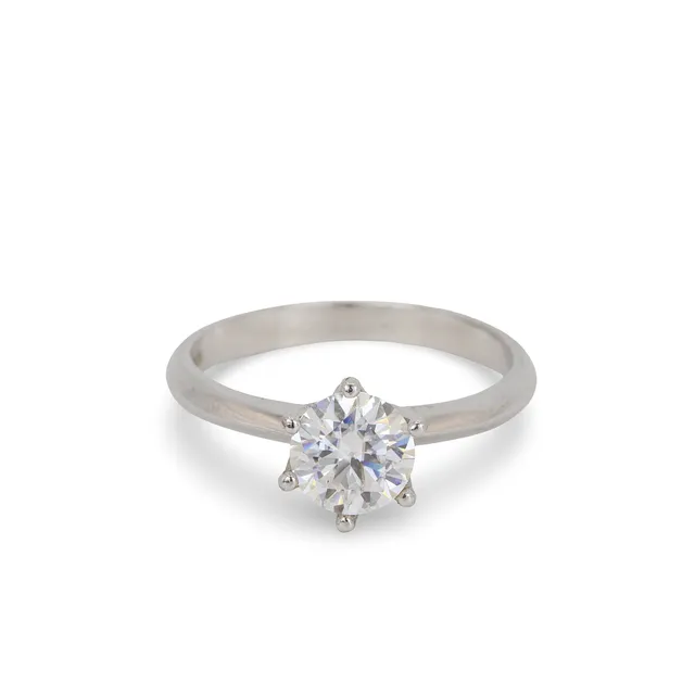 SILVER MOISSANITE SOLITAIRE RING.