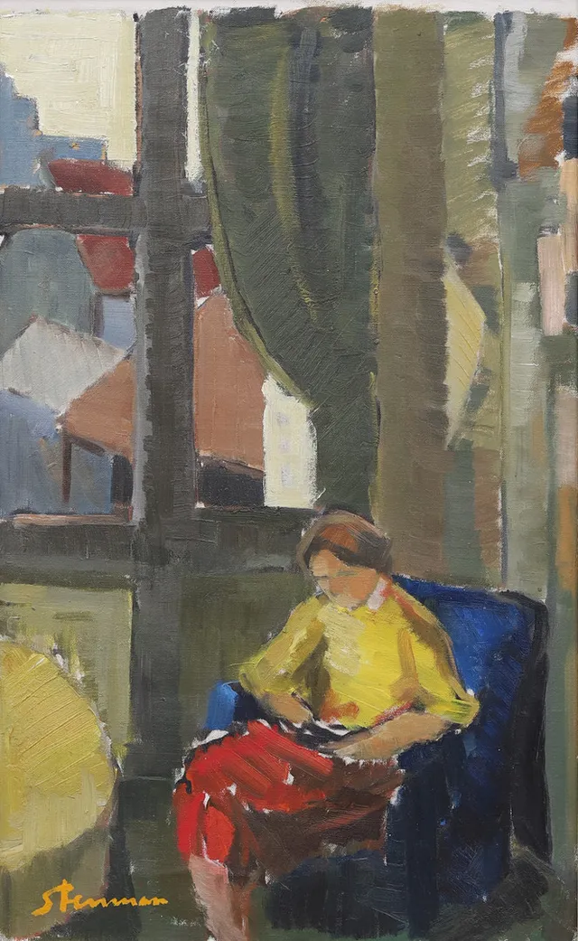 MARTIN STENMAN (1919-1973). "Studentrum, Montmartre Paris", olja på duk, signerad.
