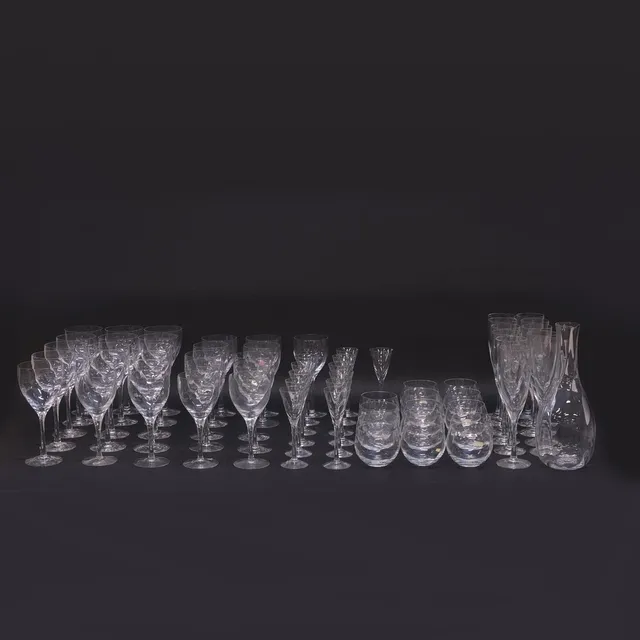 BERTIL VALLIEN. GLASSERVIS, "CHATEAU", KOSTA BODA, 64 DELAR.