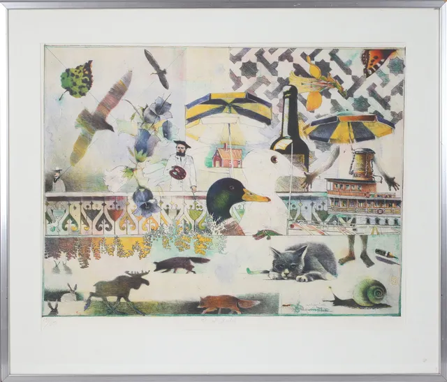 BENGT LANDIN. Komposition, färglitografi, signerad och numrerad 192/250.