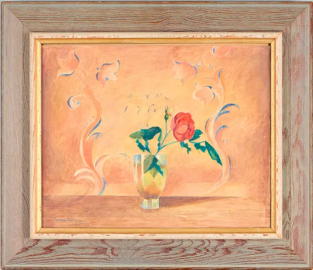 EINAR NERMAN. Stilleben med rosor i vas.