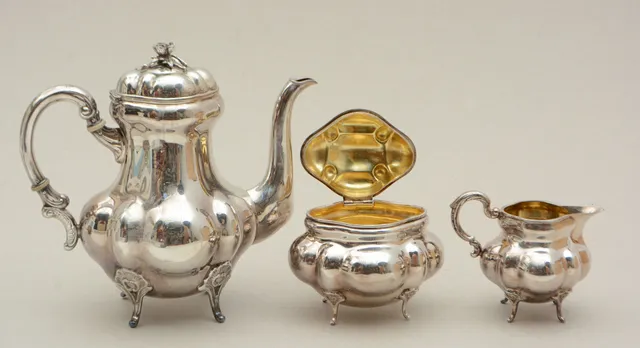 Kaffeservis, Silver 3 delar.