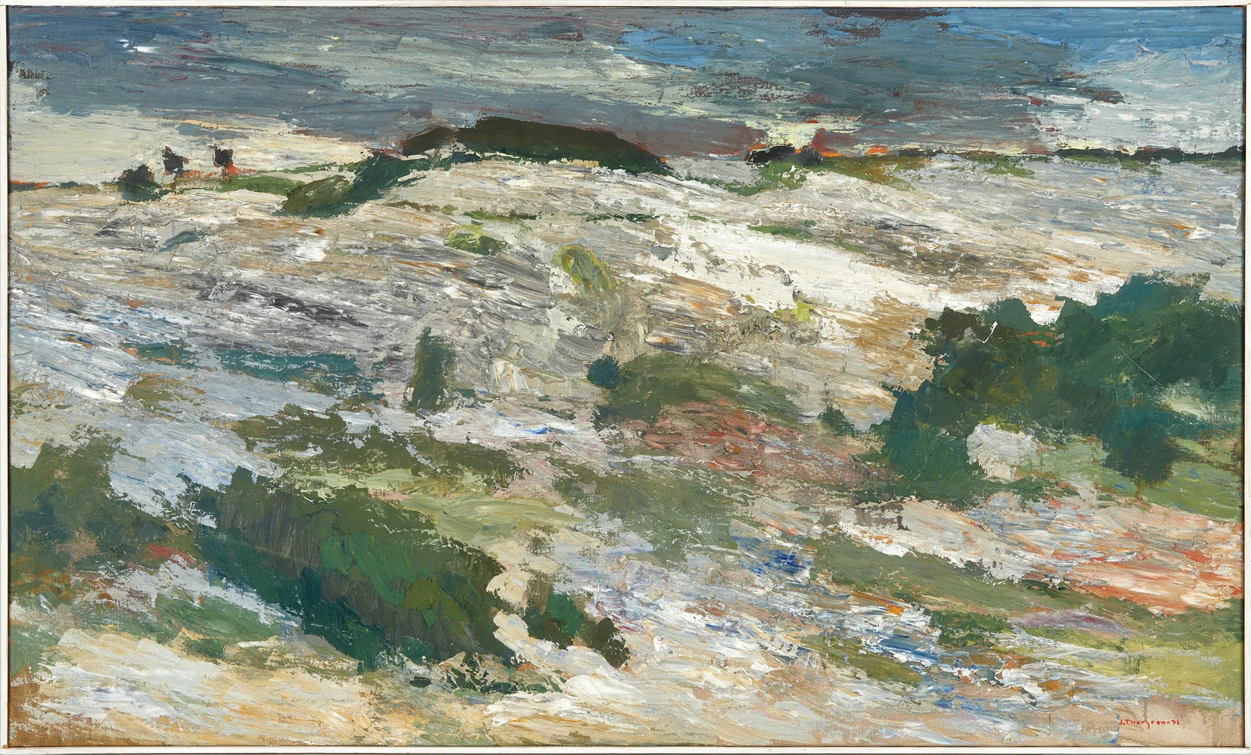 JOHN THORGREN (Sorsele 1918 - 2000 Boden). "Heden", signerad och daterad J.Thorgren -76, olja på duk. — Paintings — Crafoord Auktioner Stockholm