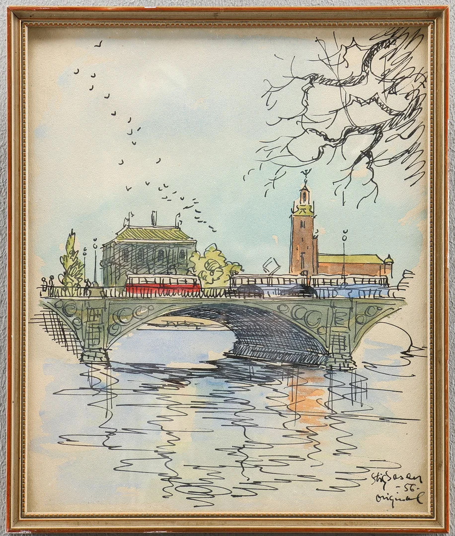 STIG SASEN. Stockholmsmotiv. — Paintings — Karlstad Hammarö Auktionsverk